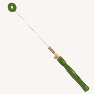 Dark Green Wave Ring, Spring Rod, Wooden Handle Biotensor